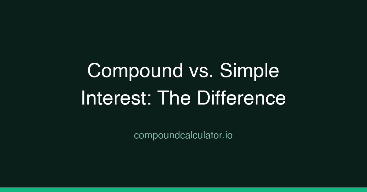 Compound vs. Simple Interest: The Difference